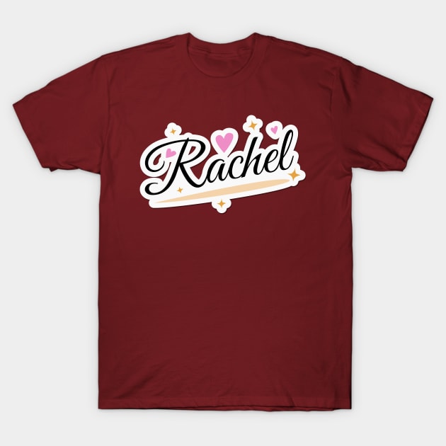 Rachel name cute design T-Shirt by BrightLightArts